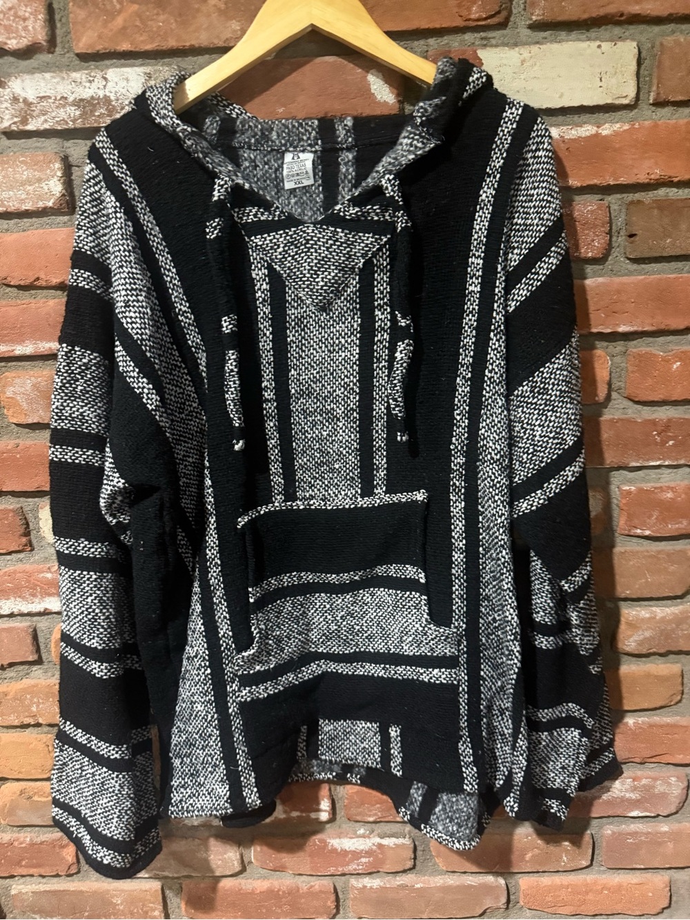 Black & White Hooded Baja Sweater